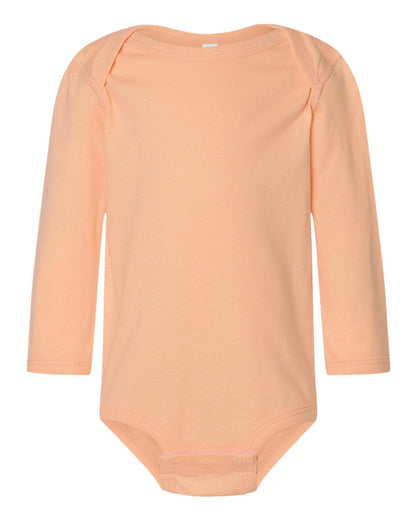 Rabbit Skins Infant Fine Jersey Long Sleeve Bodysuit 4421 #color_Peachy