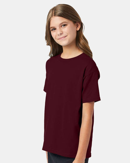Hanes Youth EcoSmart® T-Shirt 5370 #colormdl_Maroon