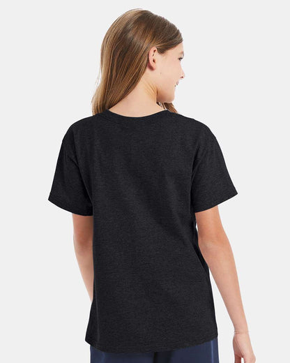 Hanes Essential-T Youth T-Shirt 5480 #colormdl_Charcoal Heather