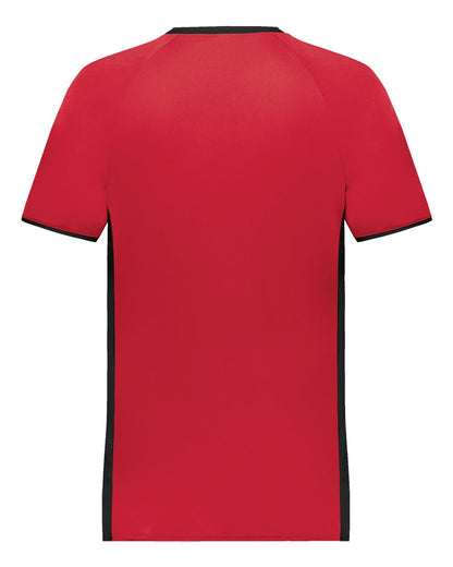 Augusta Sportswear Youth Cutter V-Neck Jersey 6908 #color_Scarlet/ Black