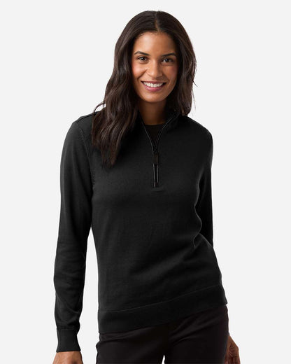 Devon & Jones Women's New Classics Quarter-Zip Sweater DG446W #colormdl_Black