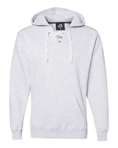 J. America Men's Sport Lace Hooded Sweatshirt 8830 #color_Ash Heather