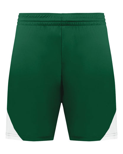Augusta Sportswear Youth Step-Back Basketball Shorts 1737 #color_Dark Green/ White
