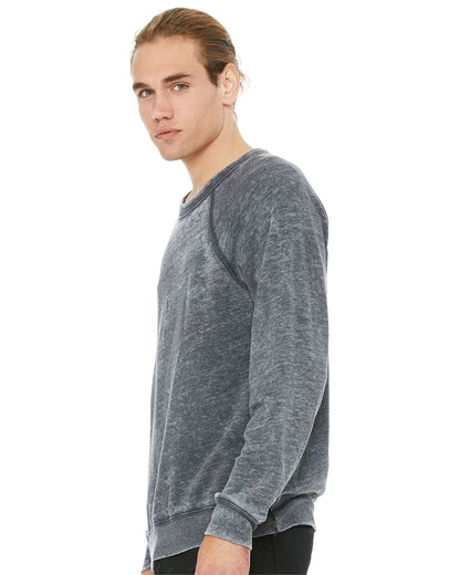 BELLA + CANVAS Sponge Fleece Raglan Crewneck Sweatshirt 3901 #colormdl_Grey Acid Wash