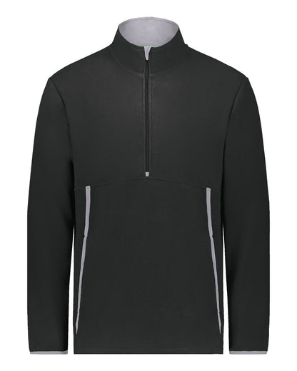 Augusta Sportswear Youth Eco Revive™ Polar Fleece Quarter-Zip Pullover 6856 #color_Black