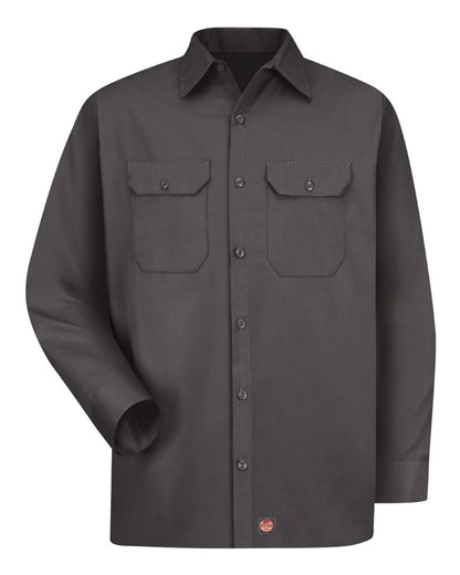 Red Kap Men's Tall Utility Long Sleeve Work Shirt ST52T #color_Charcoal