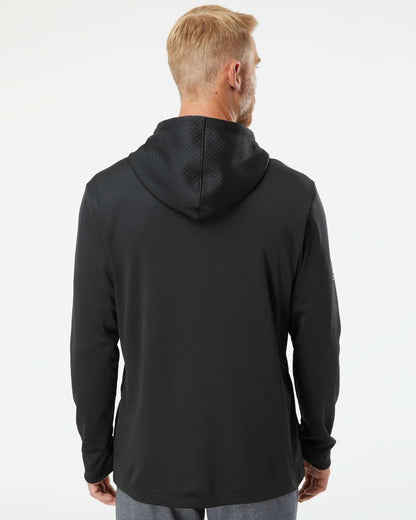 Adidas Men's Textured Mixed Media Midweight Hooded Sweatshirt A530 #colormdl_Black