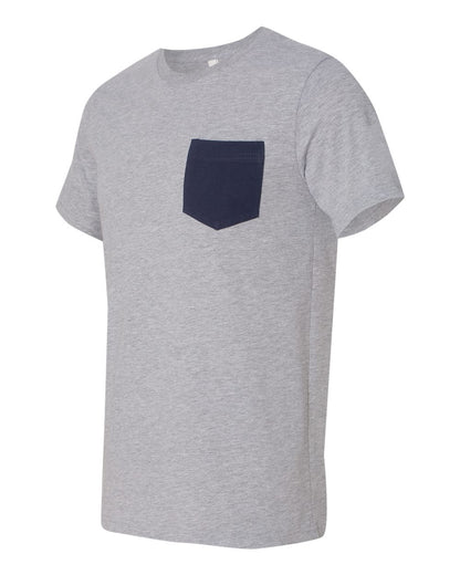 BELLA + CANVAS Jersey Pocket Tee 3021 #color_Athletic Heather/ Navy