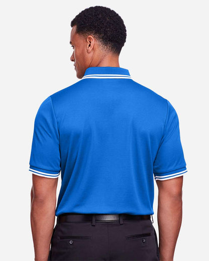 Devon & Jones Men's CrownLux Performance® Plaited Tipped Polo DG20C #colormdl_French Blue/ White