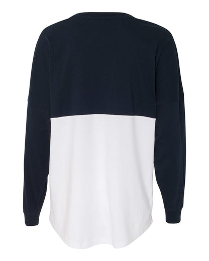 J. America Unisex Game Day Jersey Long Sleeve T-Shirt 8229 #color_Navy/ White