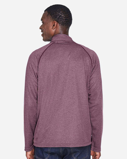Devon & Jones Men's Stretch Tech-Shell® Compass Quarter-Zip Pullover DG440 #colormdl_Burgundy Heather