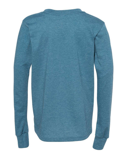 BELLA + CANVAS Heather CVC Long Sleeve Tee 3501CVC #color_Heather Deep Teal