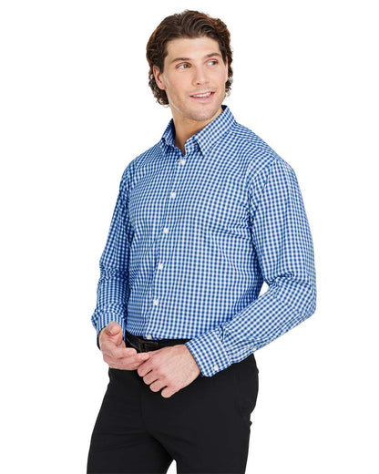 Devon & Jones Men's CrownLux Performance® Gingham Dress Shirt DG536 #colormdl_French Blue/ White