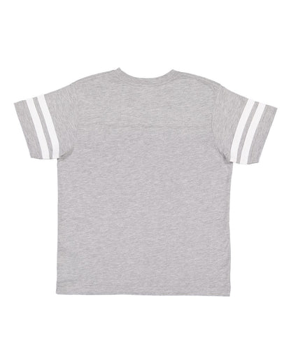 LAT Youth Football Fine Jersey Tee 6137 #color_Vintage Heather/ White