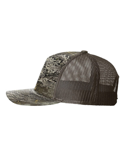 Richardson Five-Panel Printed Trucker Cap 112PFP #color_Realtree Max-1/ Brown
