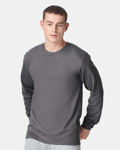 American Apparel Unisex Fine Jersey Long Sleeve Tee 2007 #colormdl_Asphalt