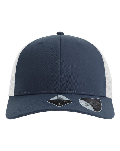 Atlantis Headwear Sustainable Trucker Cap BRYCE #color_Navy/ White