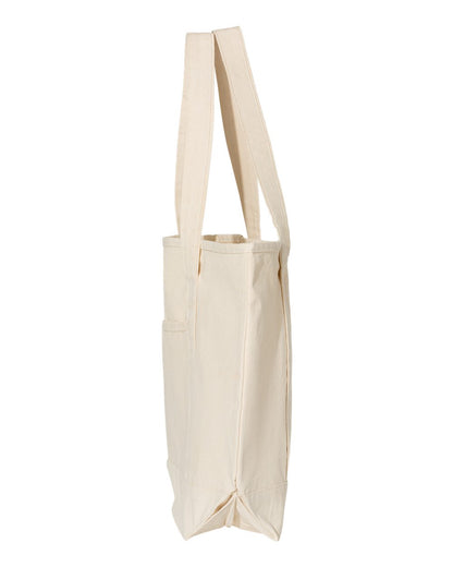 Q-Tees 34.6L Large Canvas Deluxe Tote Q1500 #color_Natural/ Natural