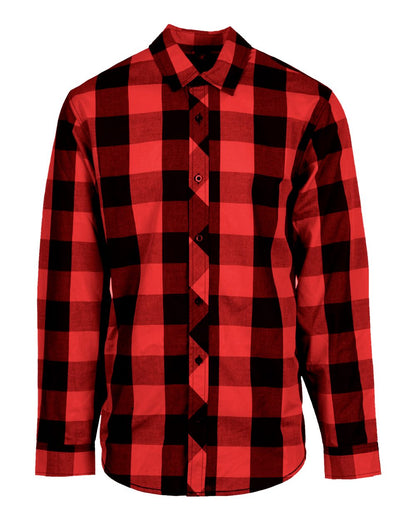 Burnside Buffalo Plaid Long Sleeve Shirt 8203 #color_Red/ Black