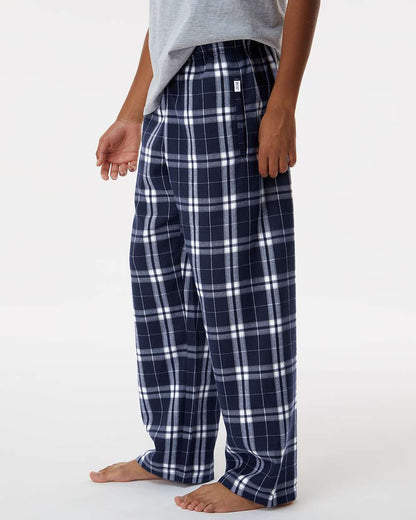 Boxercraft Youth Flannel Pants BY6624 #colormdl_Navy/ Silver