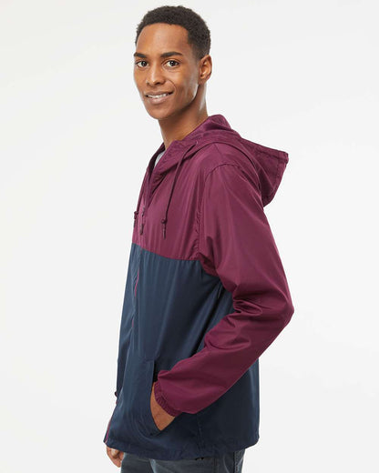 Independent Trading Co. Lightweight Windbreaker Full-Zip Jacket EXP54LWZ #colormdl_Maroon/ Classic Navy