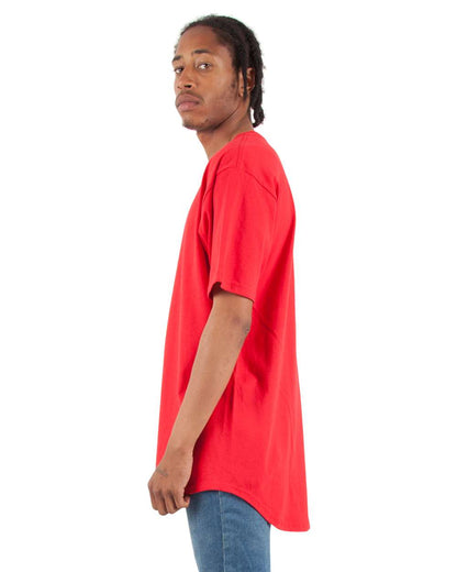 Shaka Wear Unisex Curved Hem Long T-Shirt SHCLT #colormdl_Red