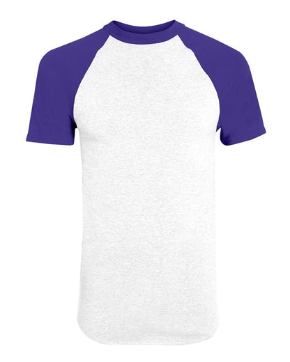 Augusta Sportswear Short Sleeve Baseball Jersey 423 #color_White/ Purple