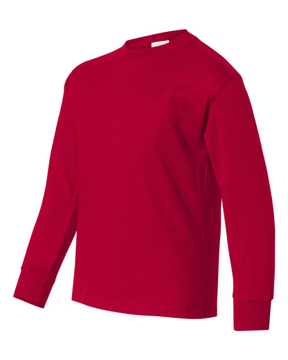 Hanes Youth Authentic Long Sleeve T-Shirt 5546 #color_Deep Red