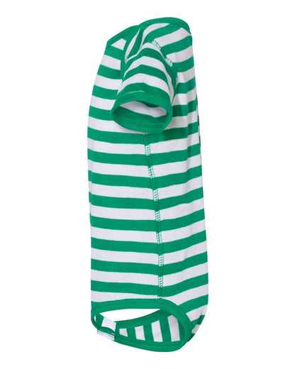 Rabbit Skins Infant Baby Rib Bodysuit 4400 #color_Kelly/ White Stripe