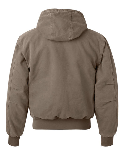 DRI DUCK Men's Tall Cheyenne Boulder Cloth™ Hooded Jacket with Tricot Quilt Lining 5020T #color_Gravel