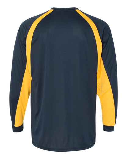 Badger B-Core Hook Long Sleeve T-Shirt 4154 #color_Navy/ Gold