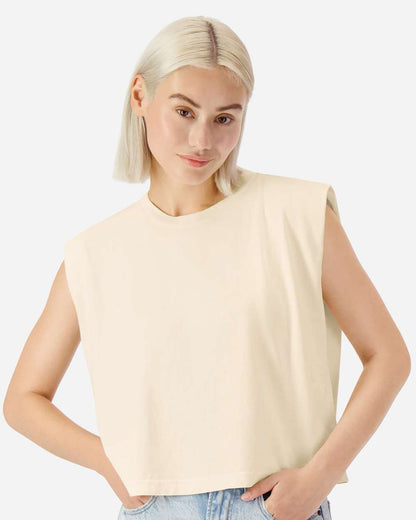American Apparel Women's Garment-Dyed Heavyweight Muscle Tee 307GD #colormdl_Faded Cream