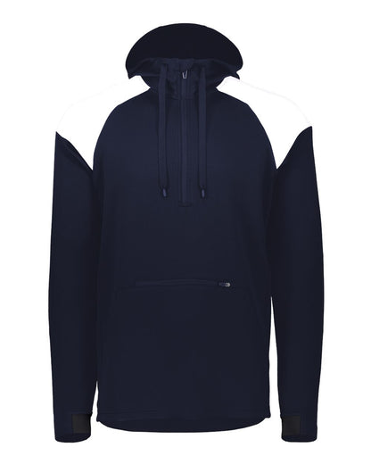 Holloway Men's Limitless Quarter-Zip Hooded Pullover 222584 #color_Navy/ White