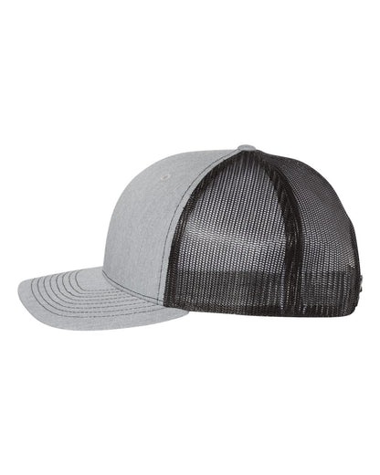 Richardson Five-Panel Trucker Cap 112FP #color_Heather Grey/ Black