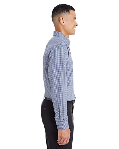 Devon & Jones Men's CrownLux Performance® Tonal Mini Check Woven Dress Shirt DG535 #colormdl_Navy