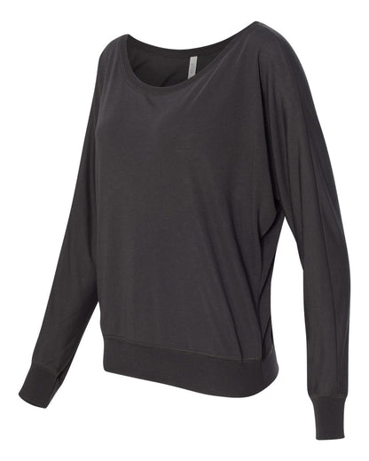 BELLA + CANVAS Women’s Flowy Off Shoulder Long Sleeve Tee 8850 #color_Dark Grey