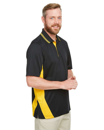 Harriton Men's Flash Snag Protection Plus IL Colorblock Polo M386 #colormdl_Black/ Sunray Yellow