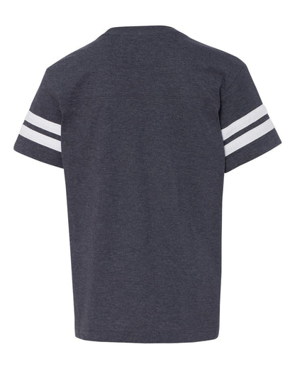 LAT Youth Football Fine Jersey Tee 6137 #color_Vintage Navy/ White