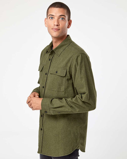 Burnside Solid Long Sleeve Flannel Shirt 8200 #colormdl_Army