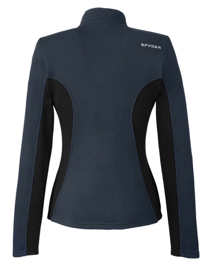 Spyder Women's Constant Full-Zip Sweater Fleece Jacket 187335 #color_Frontier/ Black/ White