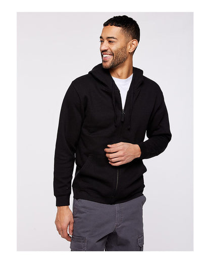LAT Unisex Full-Zip Fleece Hoodie Sweatshirt 6927 #colormdl_Black