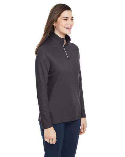 CORE365 Women's Fusion ChromaSoft™ Pique Quarter-Zip Pullover CE405W #colormdl_Carbon