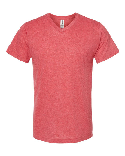 Tultex Poly-Rich V-Neck T-Shirt 207 #color_Heather Red