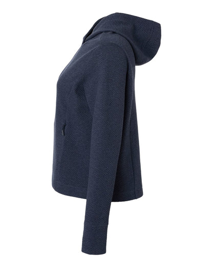 North End Women's Spirit Textured Hooded Pullover NE729W #color_Classic Navy Heather