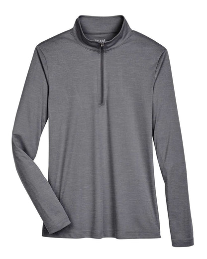 Team 365 Women's Zone Sonic Heather Performance Quarter-Zip Pullover TT31HW #color_Dark Grey Heather