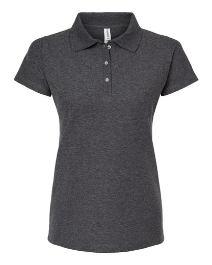 Tultex Women's 50/50 Sport Pique Polo 401 #color_Heather Charcoal