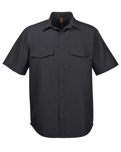 Harriton Men's Key West Short Sleeve Performance Staff Shirt M580 #color_Black