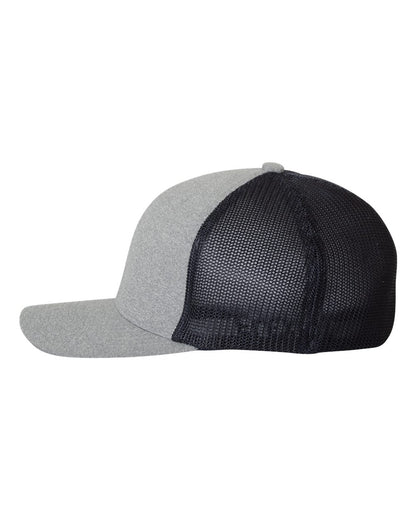 Flexfit Mélange Trucker Cap 6311 #color_Heather Grey/ Navy