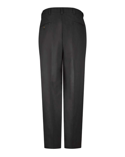 Red Kap Men's Plain Front Casual Cotton Pants PC44 #color_Black - 37 Unhemmed