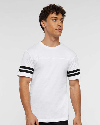 LAT Men's Football Fine Jersey Tee 6937 #colormdl_White Solid/ Black
